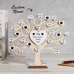 Custom Name Family Tree Personalized Engraved Desk Decoration Anniversary Gifts