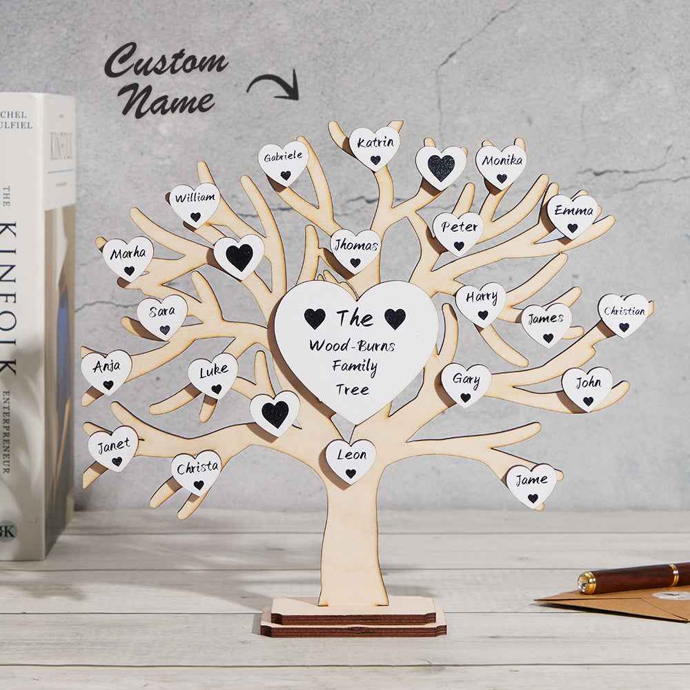 Custom Name Family Tree Personalized Engraved Desk Decoration Anniversary Gifts