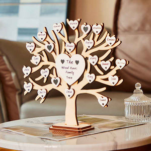 Custom Name Family Tree Personalized Engraved Desk Decoration Anniversary Gifts