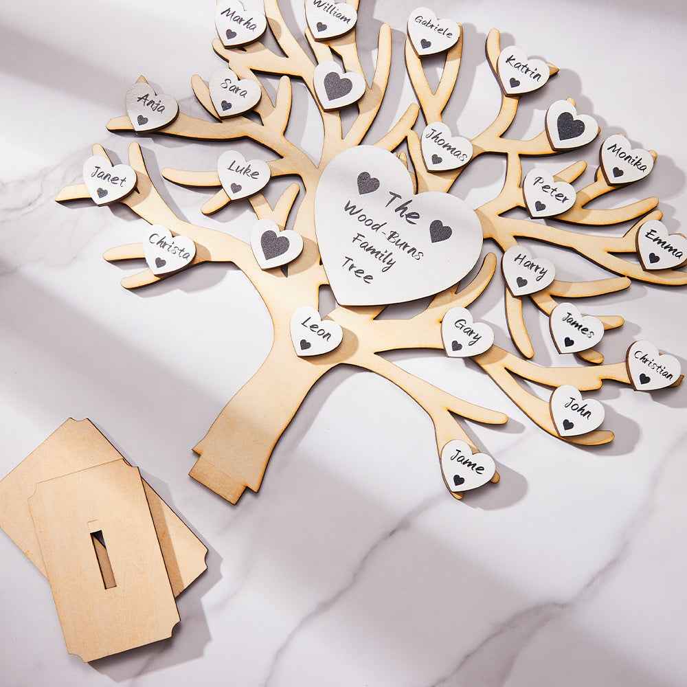 Custom Name Family Tree Personalized Engraved Desk Decoration Anniversary Gifts