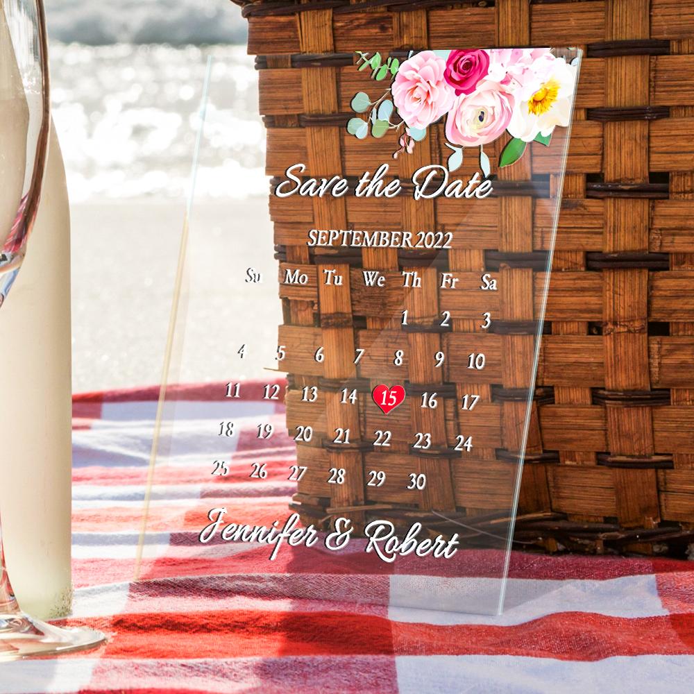 Personalised Acrylic Wedding Plaque - Custom Photo & Info Display