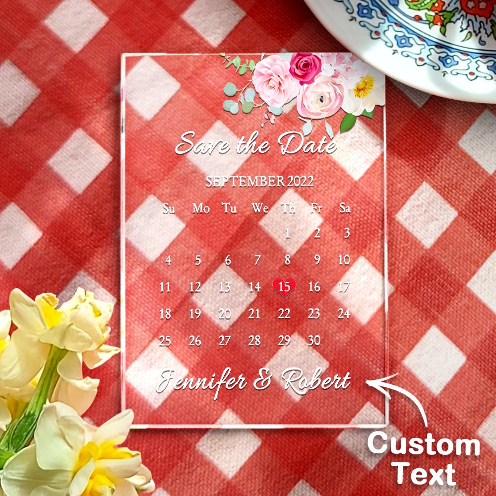 Personalised Acrylic Wedding Plaque - Custom Photo & Info Display