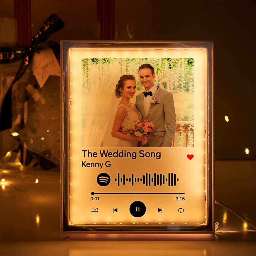 Wedding Gifts Song Plaque Custom Music Code Night Light Mirror Music Home Gifts Birthday Gifts for Her