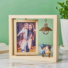 Custom Photo Frame Double Sided Rotating Photo Frame Woodcut Ornament Creative Gift