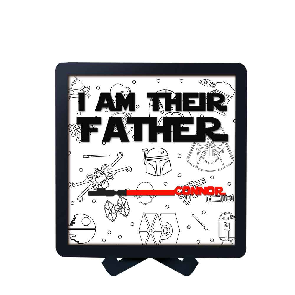 Custom Name Light Saber I AM THEIR FATHER Wooden Sign Father's Day Gifts
