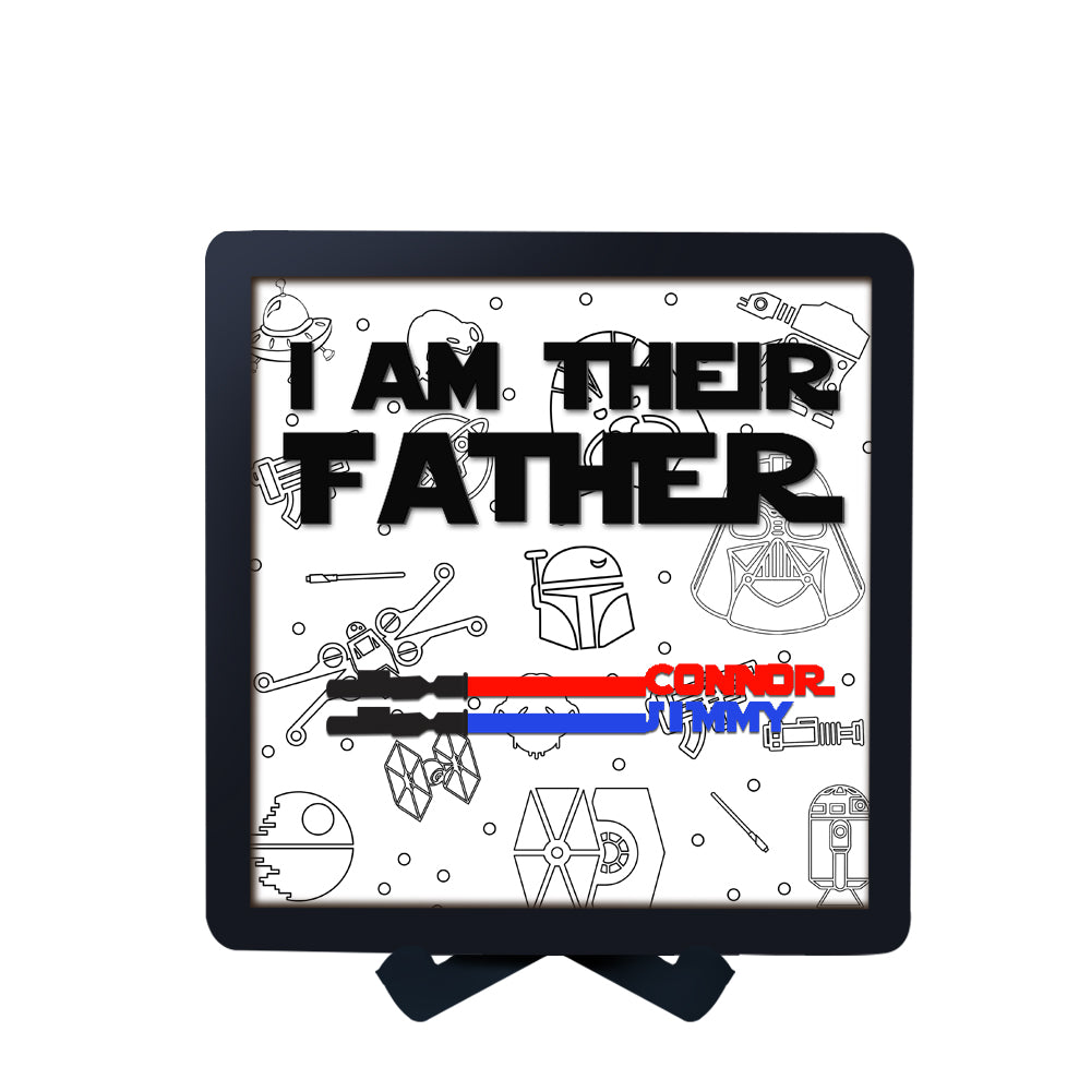 Personalised 'I AM THEIR FATHER' Lightsaber Wooden Sign - Custom Name Father's Day Gift