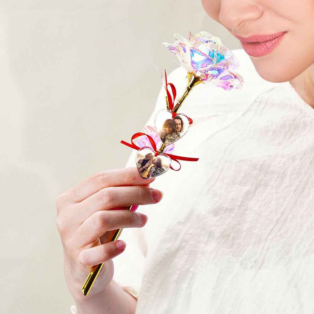 Custom Photo Rose Flower Artifical Galaxy Rose Creative Gift for Women