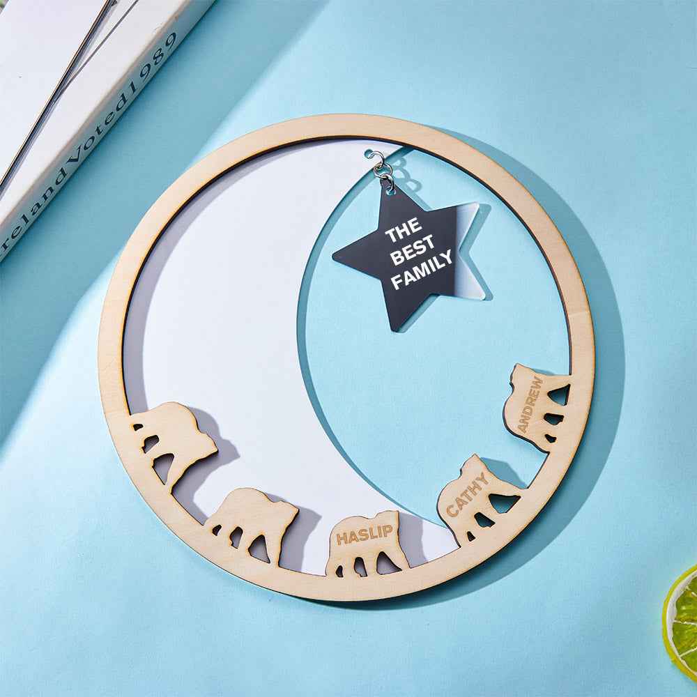Custom Engraved Family Plaque Moon and Star Wall Plaque Creative Gift