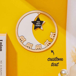 Custom Engraved Family Plaque Moon and Star Wall Plaque Creative Gift
