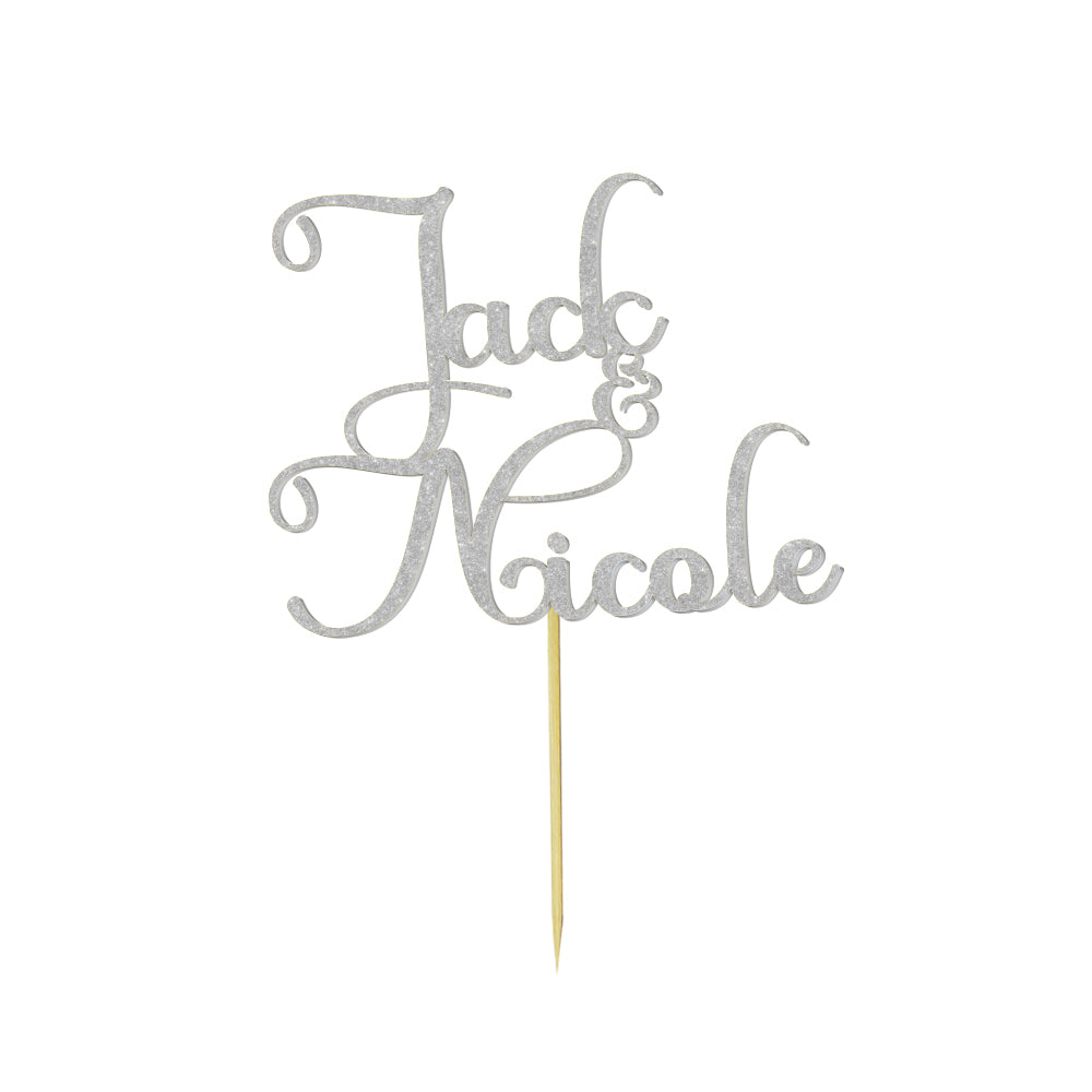 Personalised Text Wedding Cake Birthday Cake Topper - Custom Name Decoration