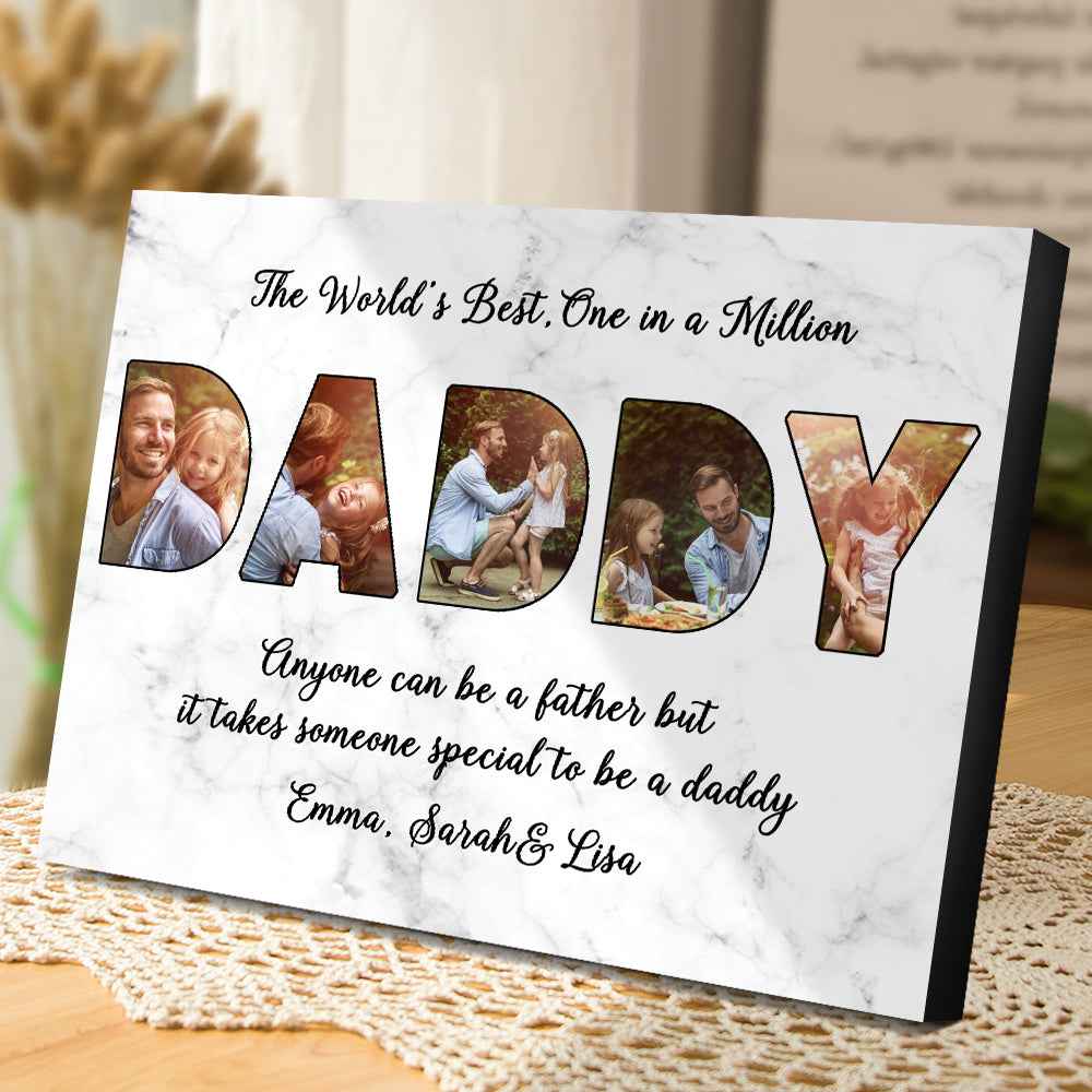 Custom Daddy Photo Frame Personalized Letter Photo Collage Frame Gift for Dad
