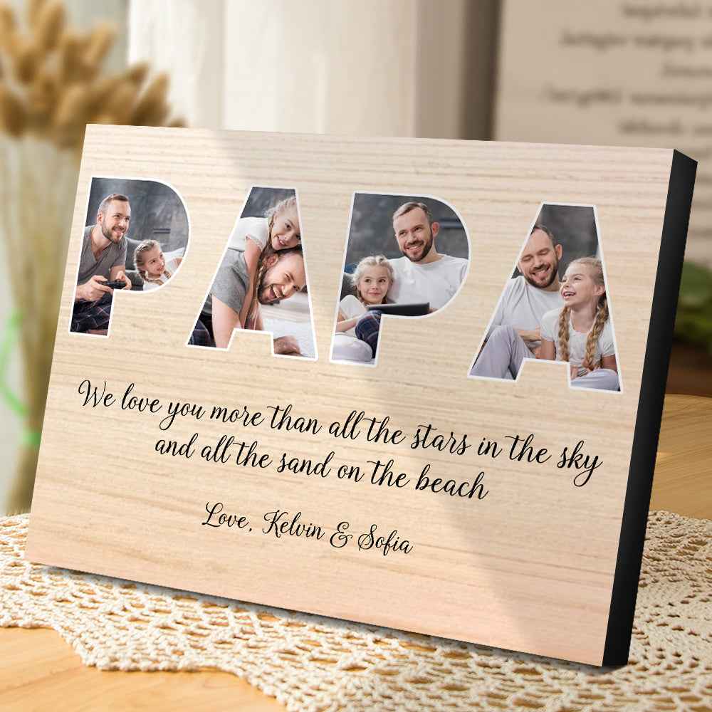 Custom Daddy Photo Frame Personalized Letter Photo Collage Frame Gift for Dad