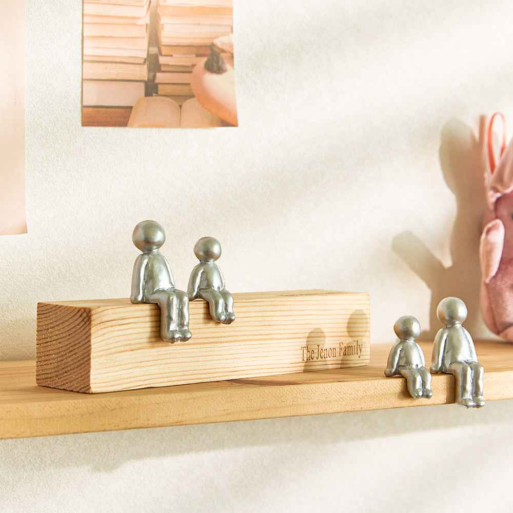 Custom Engraved Family Combination Metal Sculpture Figurines Anniversary Gift