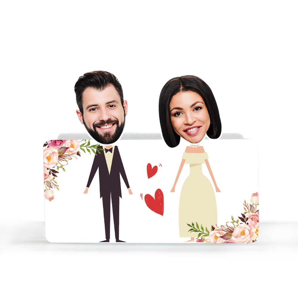 Personalised Couple Shaking Head Car Dashboard Decor - Custom Photo Acrylic Ornament Gift