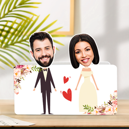 Personalised Couple Shaking Head Car Dashboard Decor - Custom Photo Acrylic Ornament Gift