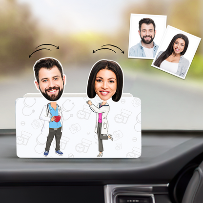 Custom Face Shaking Head Car Dashboard Decorations Personalized Couple Home Decor Ornaments Gift