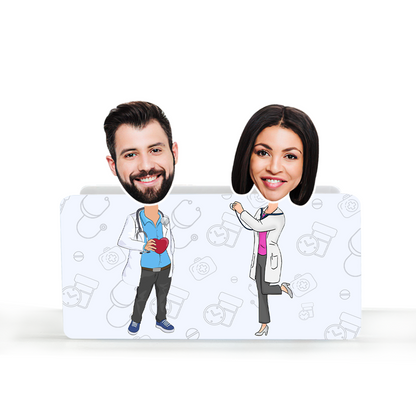 Personalised Couple Shaking Head Car Dashboard Decor - Custom Photo Acrylic Ornament Gift