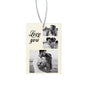 Alternate angle of the rectangle rear-view mirror ornament, featuring the custom photo print on premium felt.