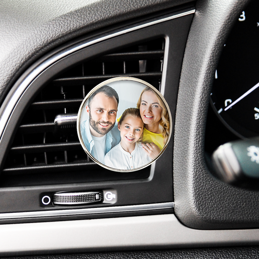 Close-up of diffuser face variant showcasing space for custom text or photo, illustrating personalised options.