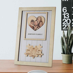 Mothers Day Frames Personalised Gift for Family Wooden Heart Photo Frame