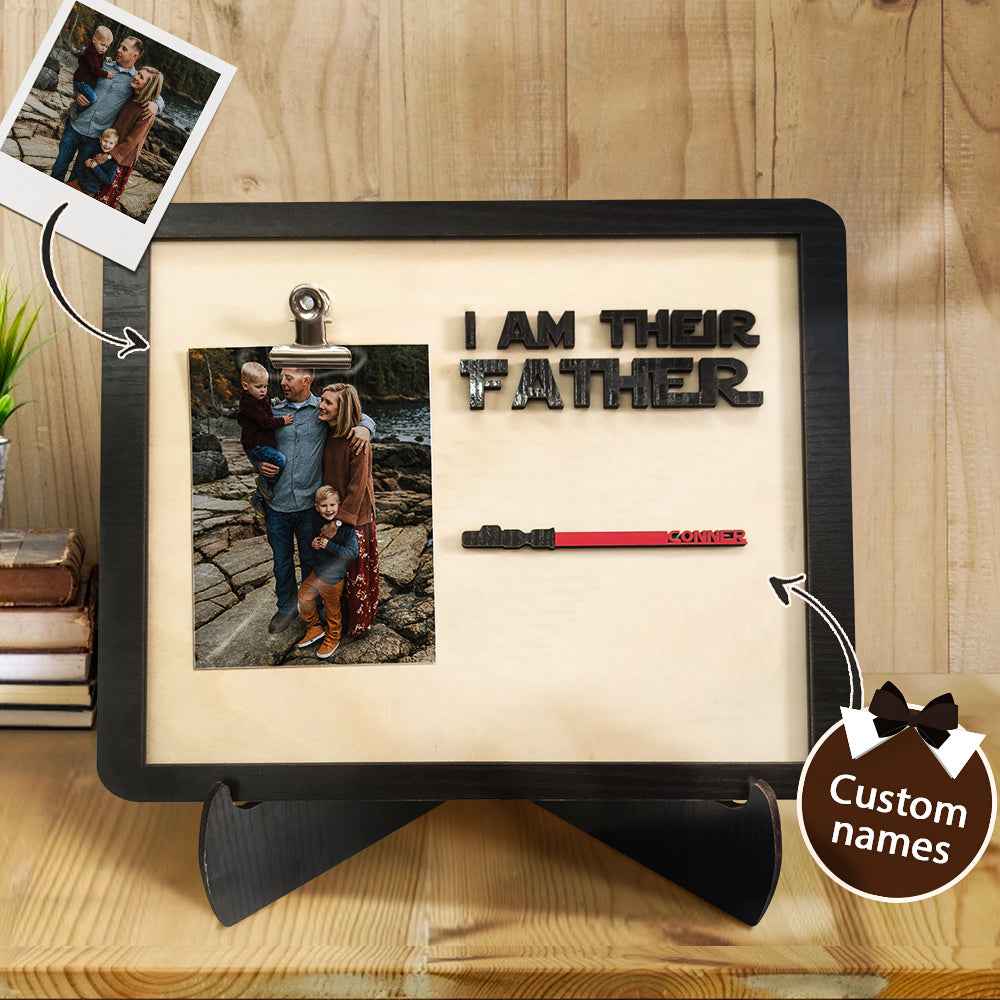 Personalized Lightsaber I Am Their Father Wooden Sign Gift for Dad
