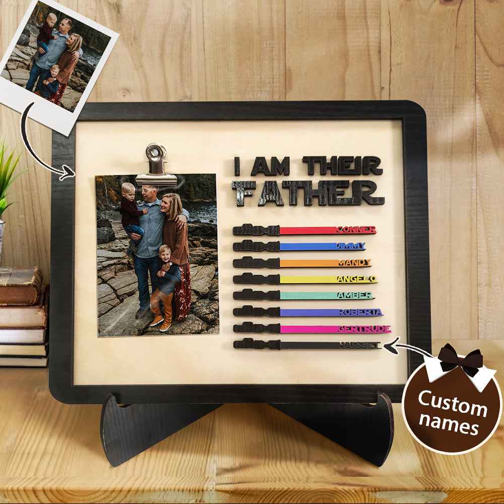 Personalized Lightsaber I Am Their Father Wooden Sign Gift for Dad