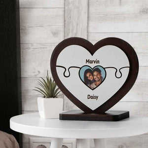Personalised Name Heart Wooden Puzzle Ornaments Gifts for Mum