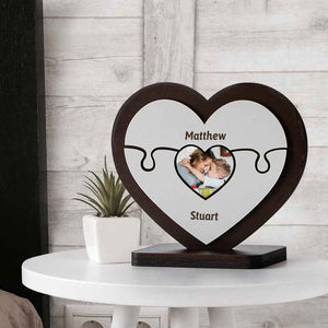 Personalised Name Heart Wooden Puzzle Ornaments Gifts for Mum