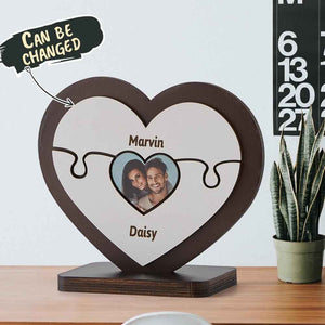 Personalised Name Heart Wooden Puzzle Ornaments Gifts for Mum