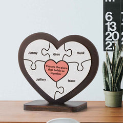 Personalised Name Heart Wooden Puzzle Ornaments Gifts for Mum