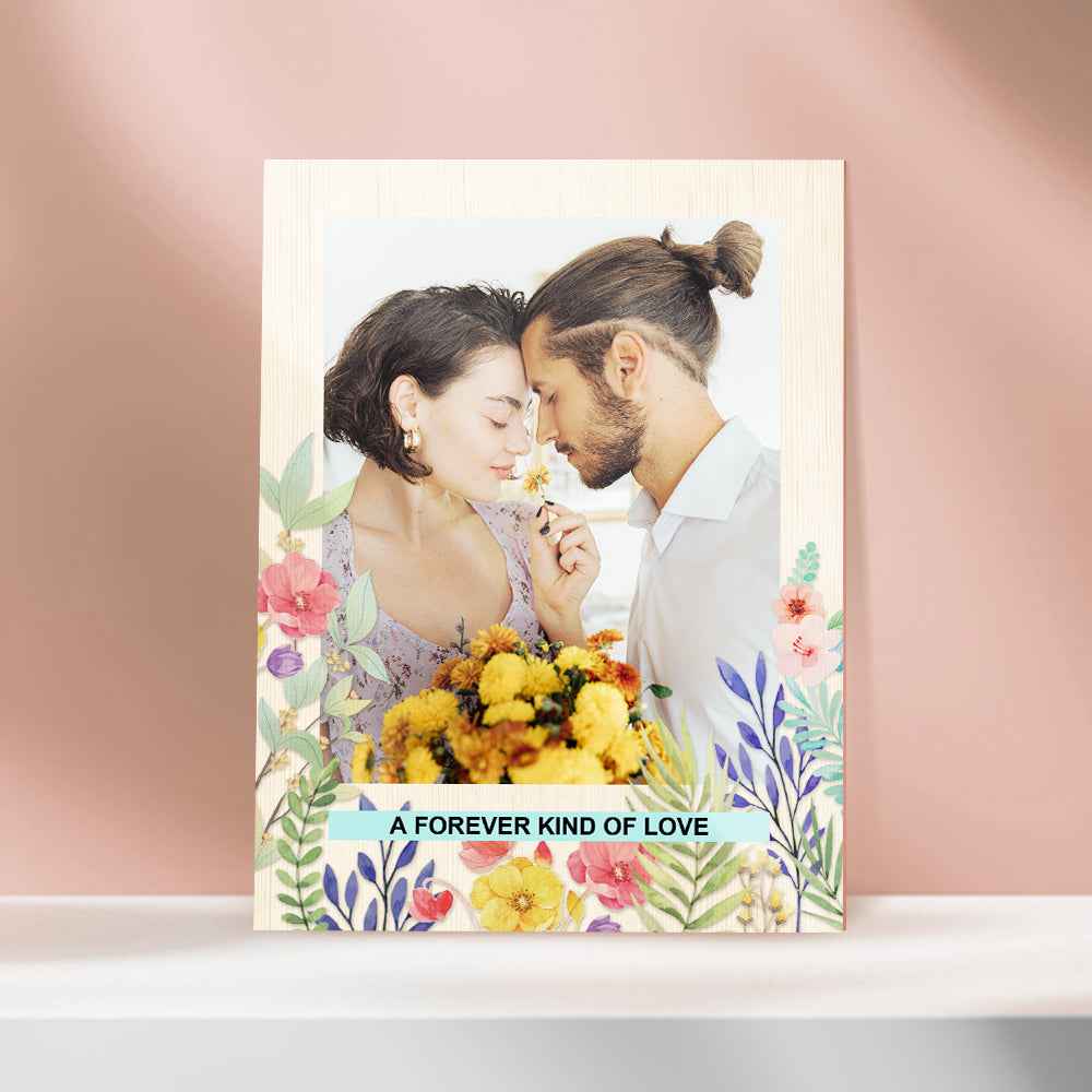 Personalised Floral acrylic Photo Block