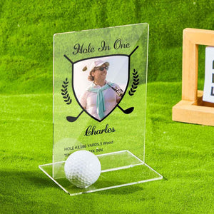 Personalized Photo Acrylic Golf Plaque Custom Golf Ball Display Award Trophy Gifts for Golf Lover