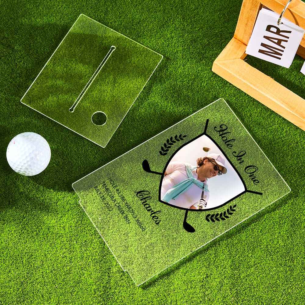 Personalized Photo Acrylic Golf Plaque Custom Golf Ball Display Award Trophy Gifts for Golf Lover