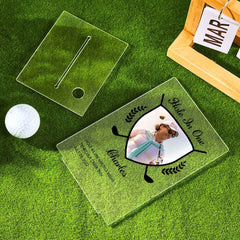 Personalized Photo Acrylic Golf Plaque Custom Golf Ball Display Award Trophy Gifts for Golf Lover