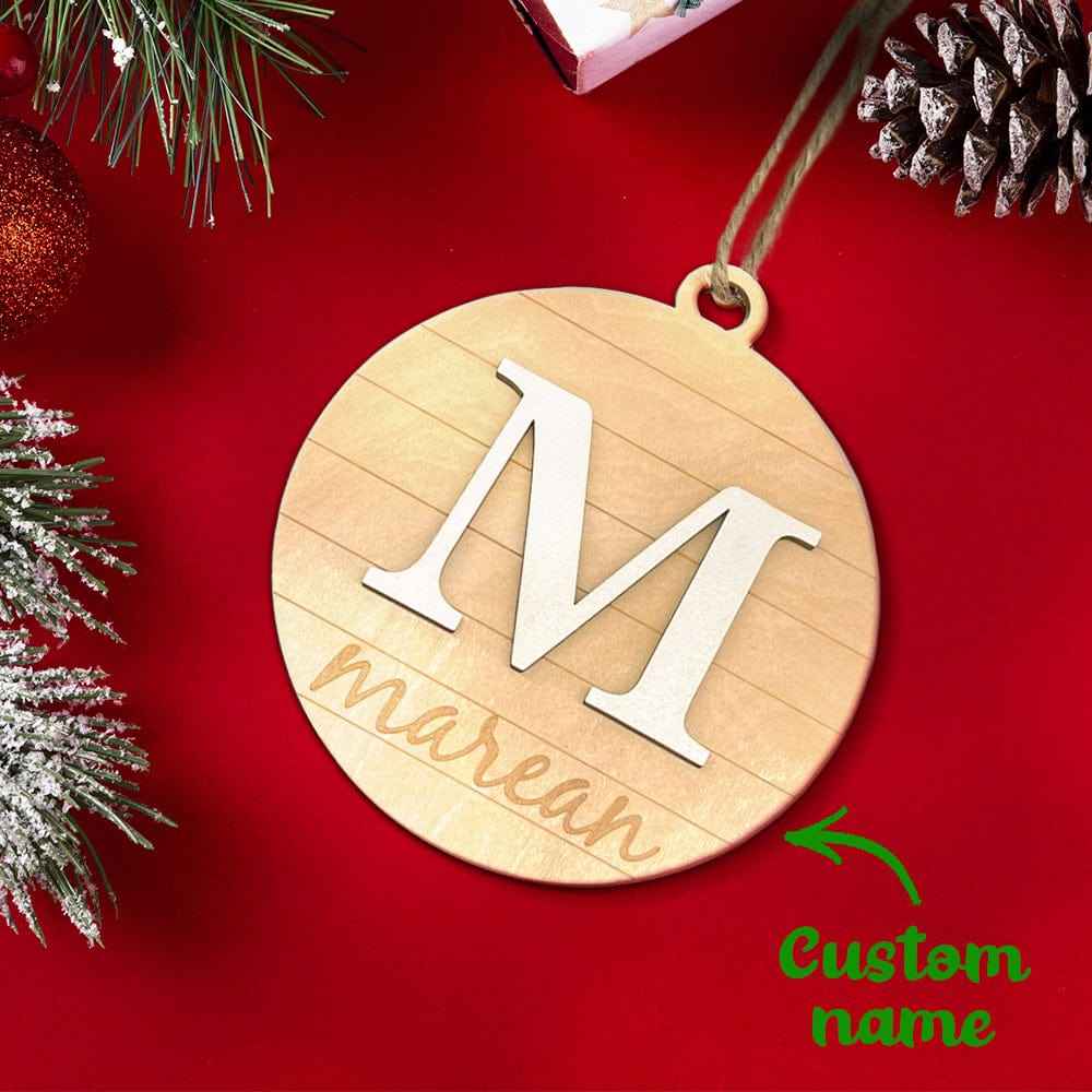 Custom Engraved Name Christmas Ornament Personalized Wooden Ornament Christmas Tree Decoration