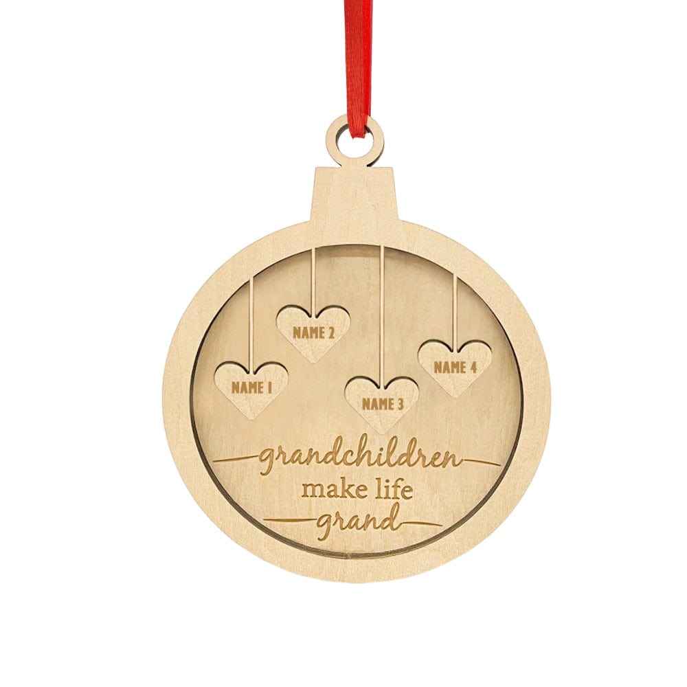 Custom Engraved Name Christmas Ornament Personalized Heart Wooden Family Ornament Christmas Tree Decoration