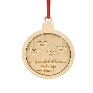 Custom Engraved Name Christmas Ornament Personalized Heart Wooden Family Ornament Christmas Tree Decoration