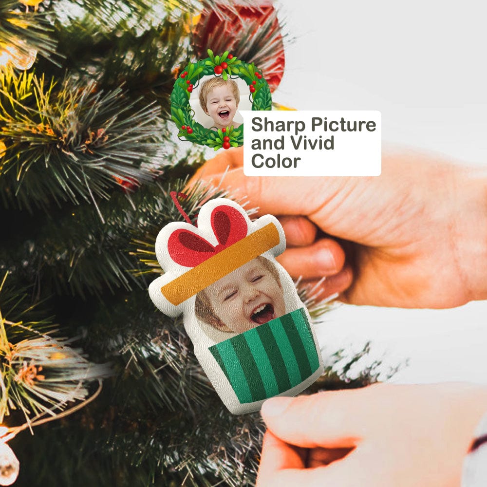 Personalised Photo Christmas Tree Ornament Hanging Doll Decoration Set | 3 Piece Gift