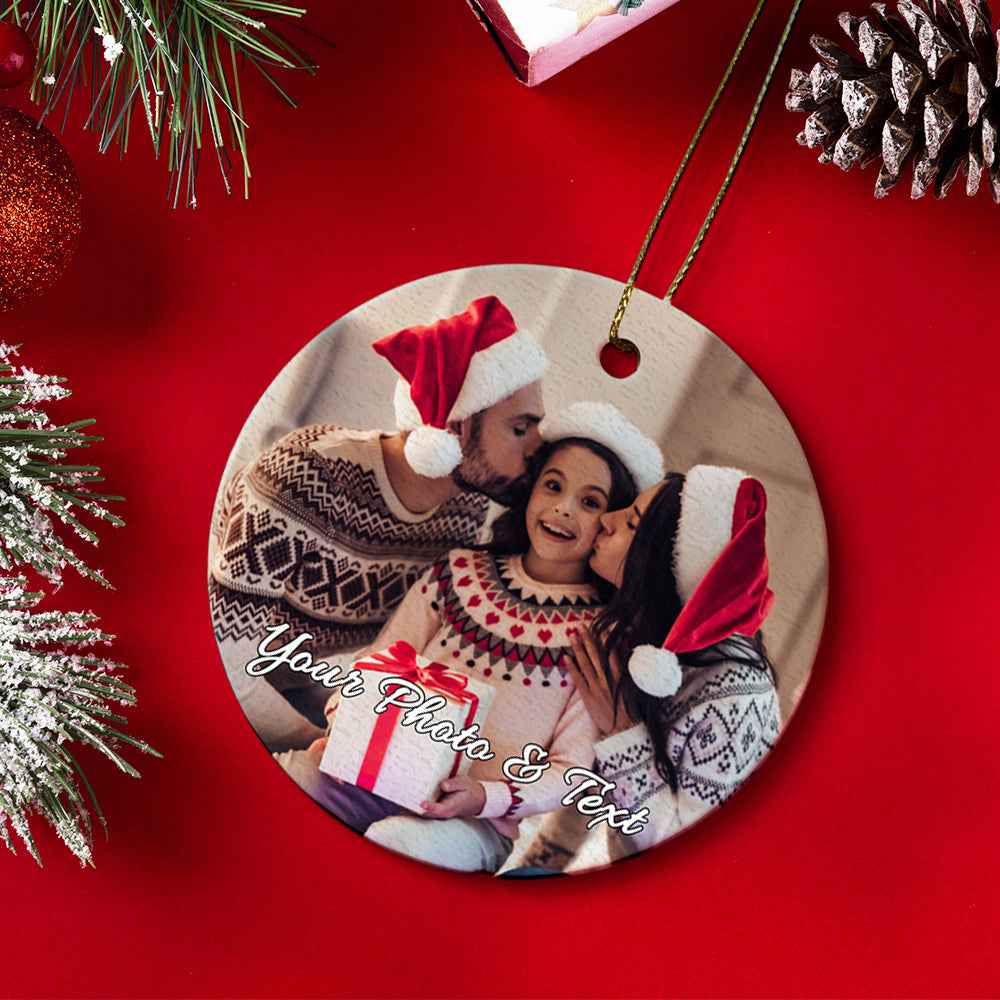 Personalized Photo Christmas Ornaments Gift for Family