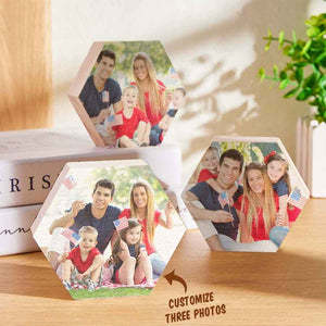 Custom Photo Ornament Hexagon Gallery Wall Photo Wood Gifts