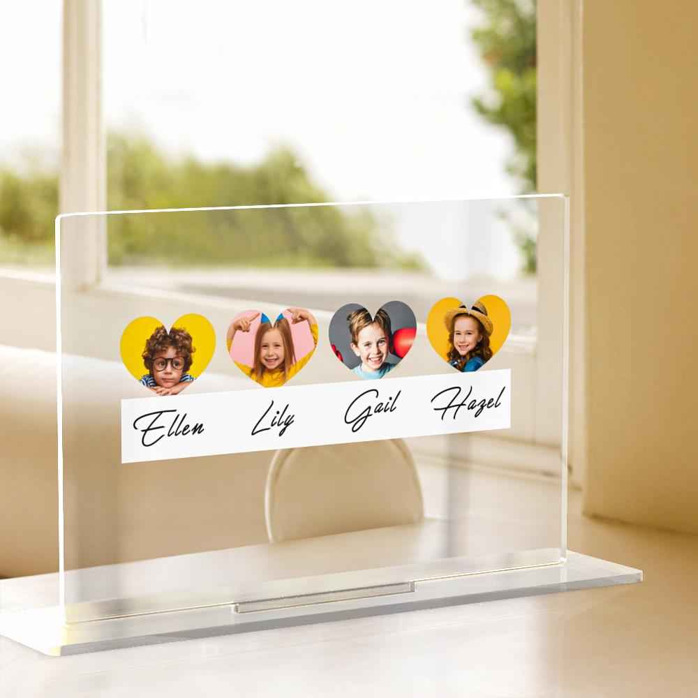 Custom Plaque Acrylic Photo Ornaments Heart-shaped Memorable Gift for Couple