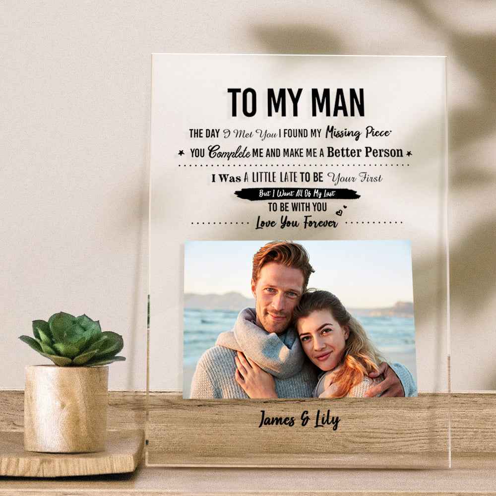 TO MY LOVE - Personalized Photo Plaque Anniversary Gifts For Husband Valentine's Day Gift For Him