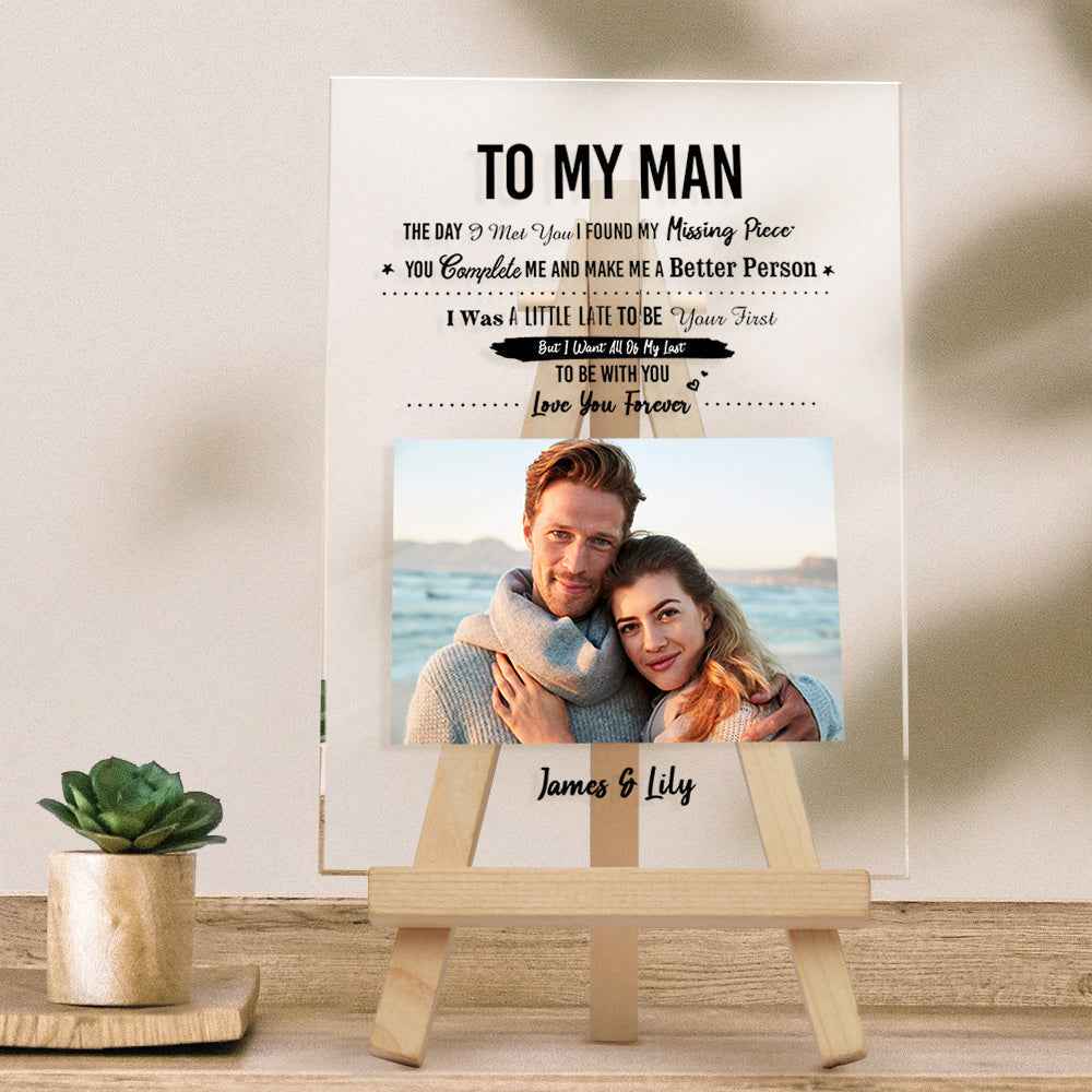 TO MY LOVE - Personalized Photo Plaque Anniversary Gifts For Husband Valentine's Day Gift For Him