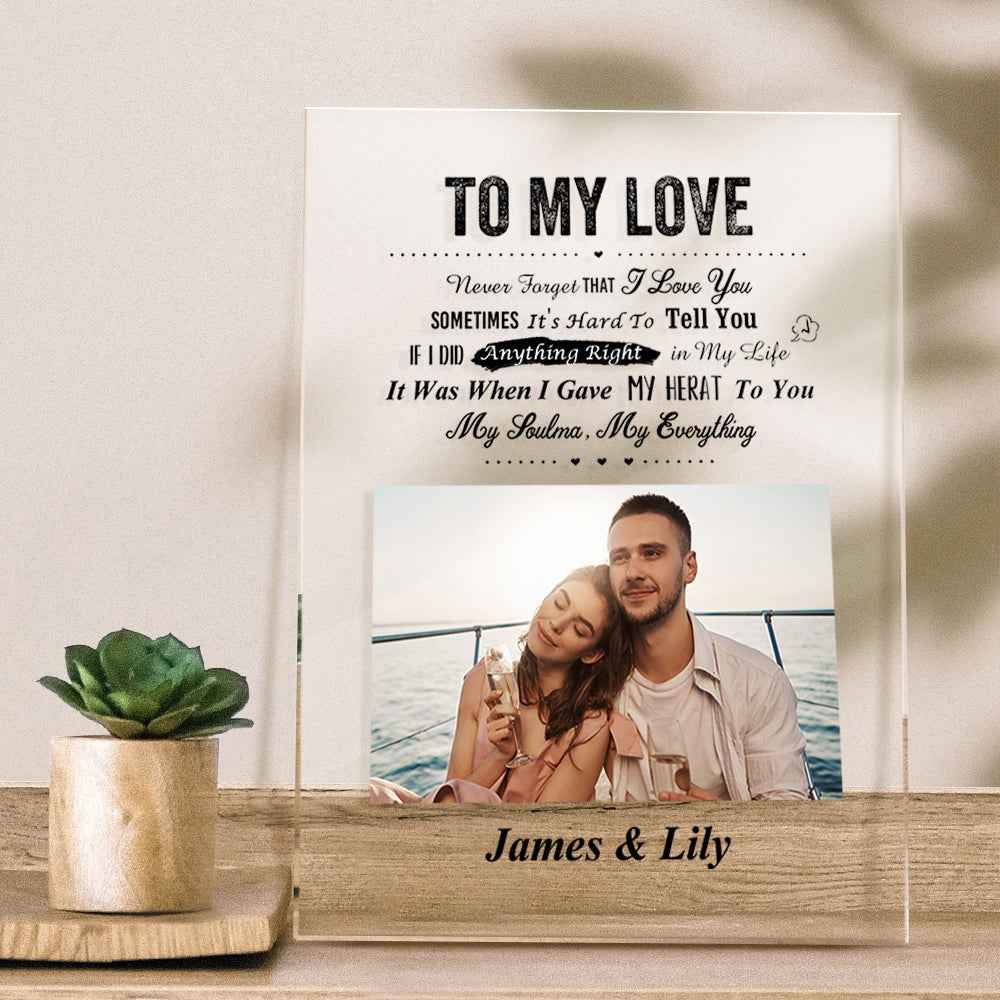 TO MY LOVE - Personalized Photo Plaque Anniversary Gifts For Husband Valentine's Day Gift For Him