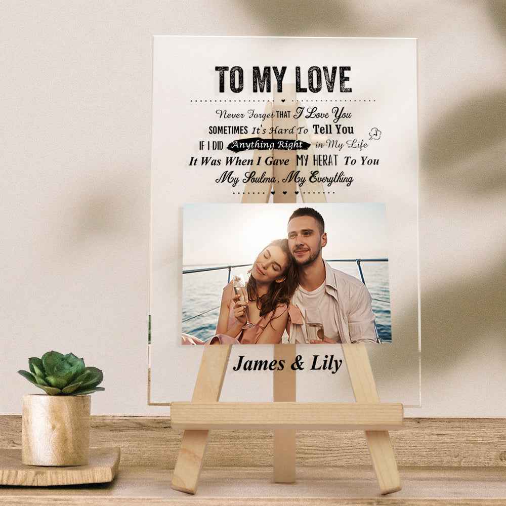 TO MY LOVE - Personalized Photo Plaque Anniversary Gifts For Husband Valentine's Day Gift For Him