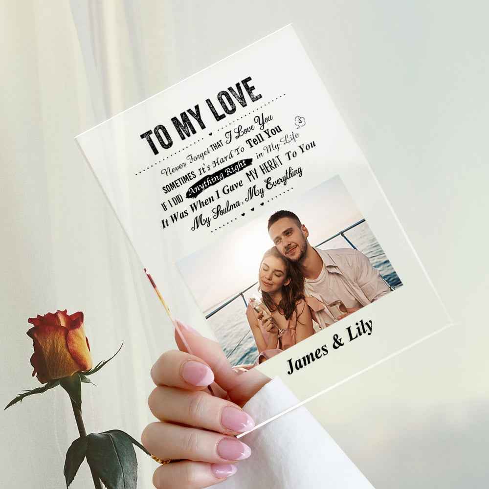 TO MY LOVE - Personalized Photo Plaque Anniversary Gifts For Husband Valentine's Day Gift For Him