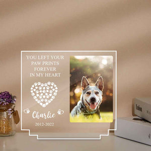 Custom Pet Memorial Night Light Personalized Bedroom Decor