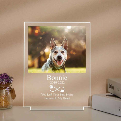 Custom Acrylic Night Light Persoanlized Pet Dog Memorial Led Lamp