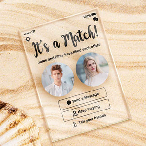 Personalized Perfect Match With Photos Keychain/Plaque/Night Light
