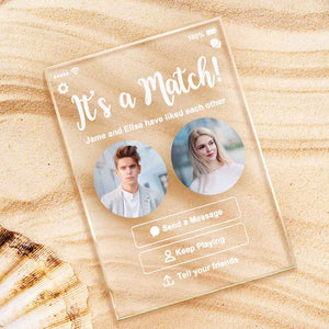 Personalized Perfect Match With Photos Keychain/Plaque/Night Light